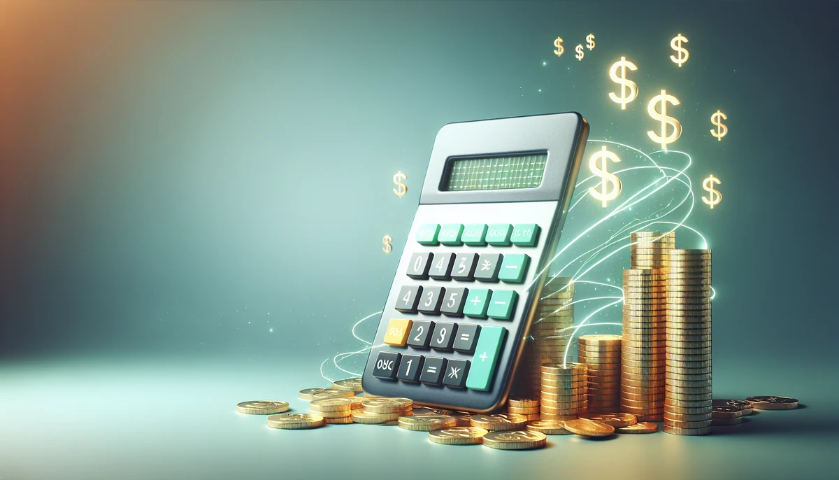 Calculator with dollar signs representing title insurance cost