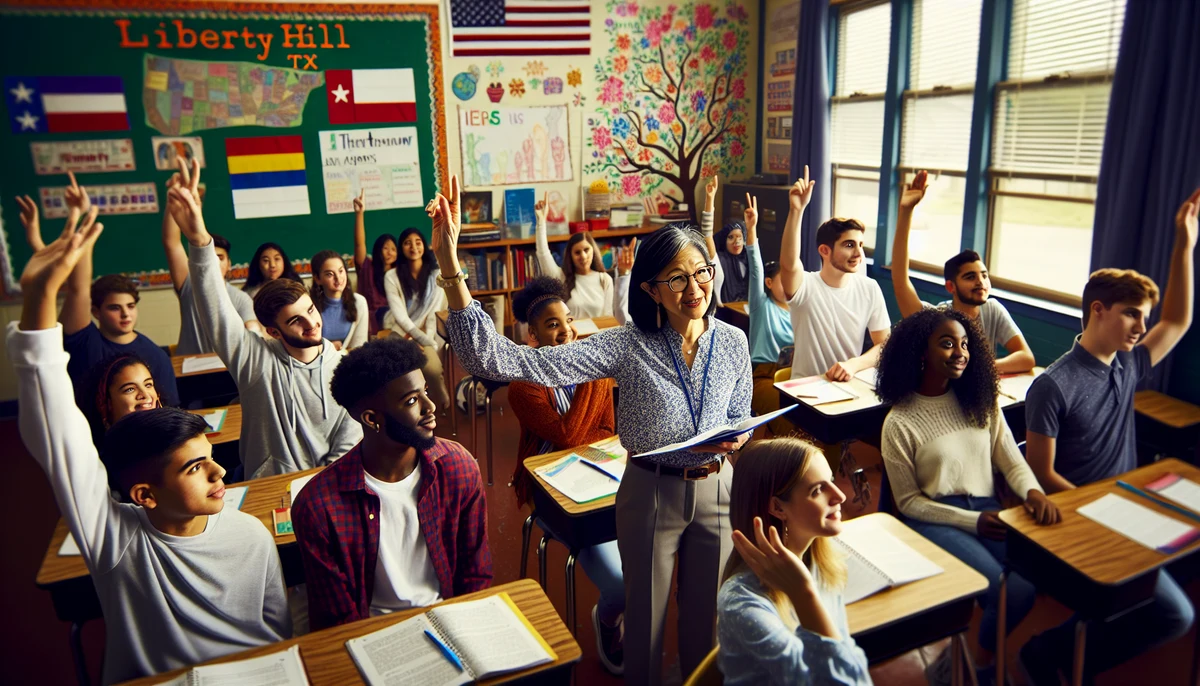 Diverse group of students engaged in a classroom discussion
