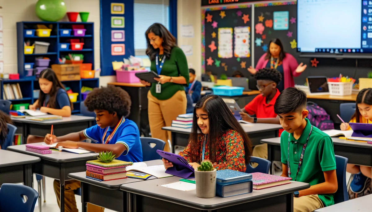 Students studying in a classroom at Lake Travis ISD