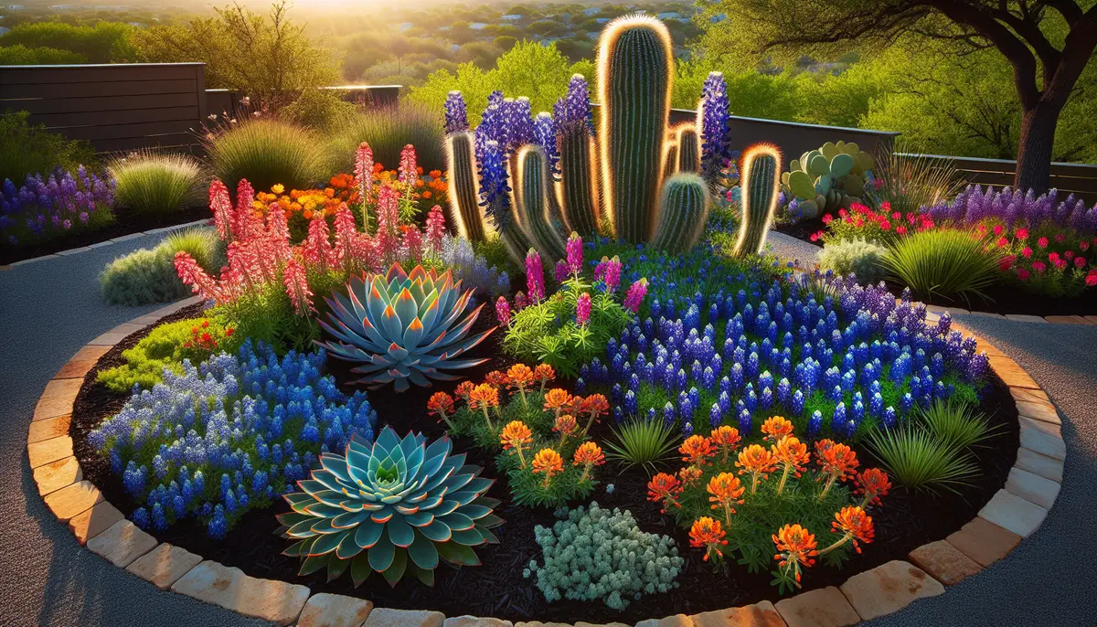 Native flora with smart mulching techniques