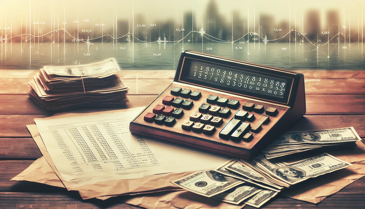 Illustration of a calculator, money, and tax documents
