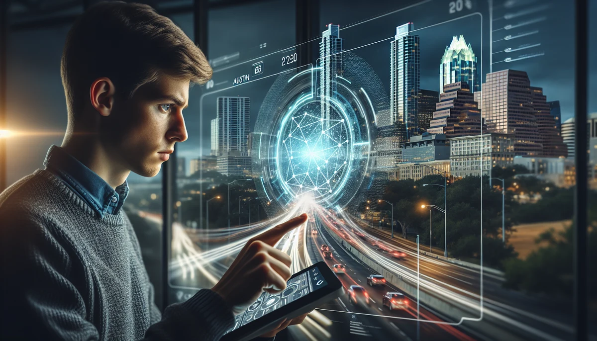 Using traffic app to check real-time traffic updates in Austin