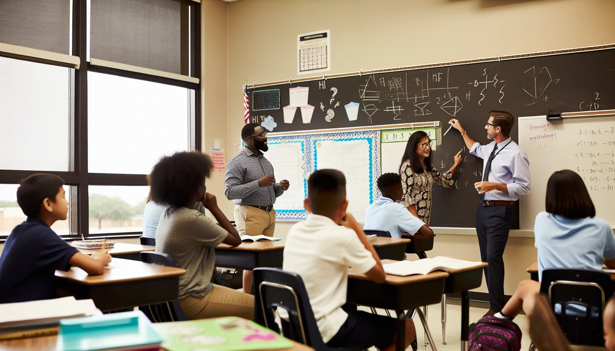 Qualified and dedicated teachers interacting with students in a classroom