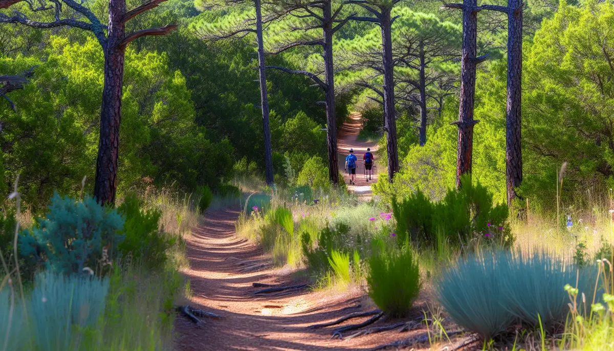 Hiking trail in Bastrop State Park