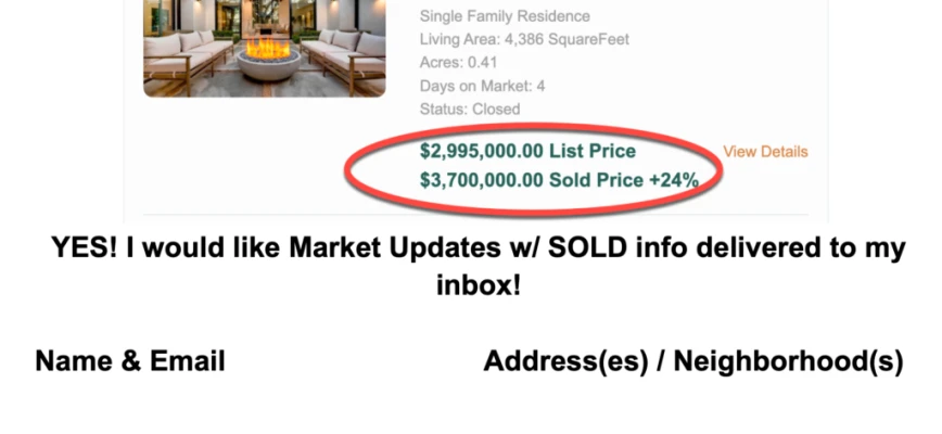 Open House Market Update Sign Up Sheet